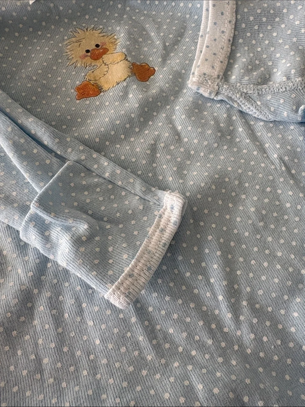New VTG Little Suzy’s Zoo Blue Polka Dot Baby Sleepers